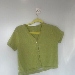 Green Knit Cardigan